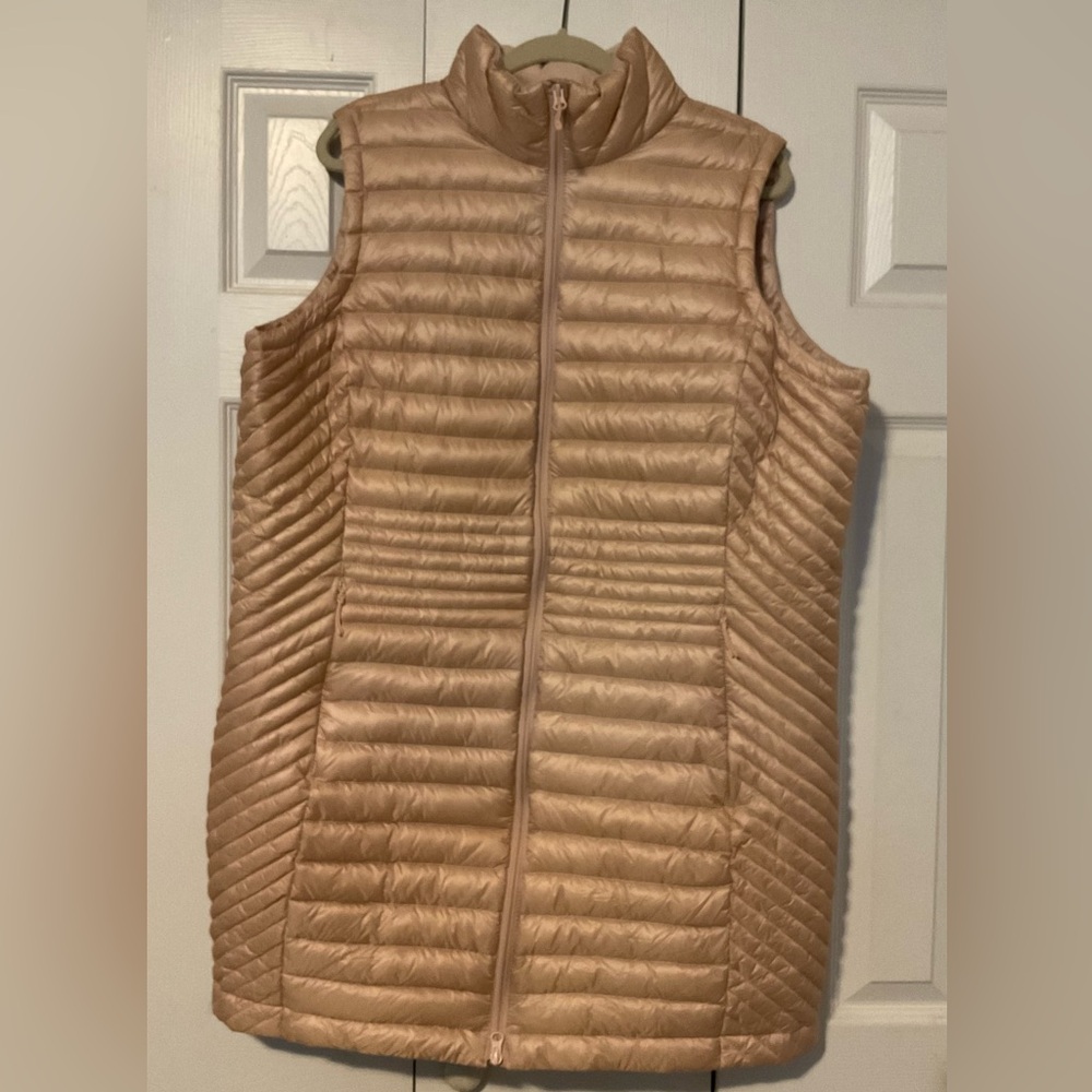 Duluth Trading Co Down Right Long Vest, Dusty Rose, Size 1X